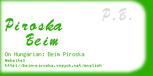 piroska beim business card